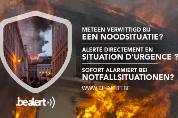 BE-alert is het nationaal alarmeringssysteem.