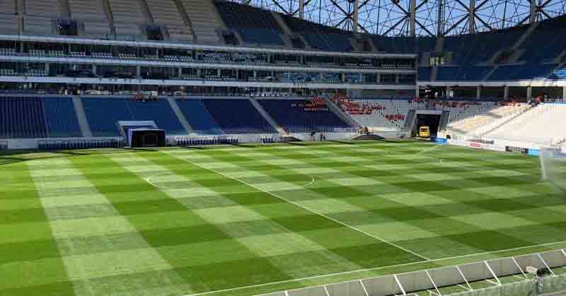 Het Dendermondse bedrijf GrassMaster levert grasmatten voor het WK Voetbal in Rusland.