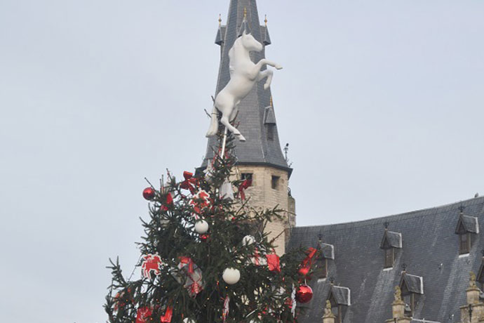 kerstboom op de grote markt in dendermonde